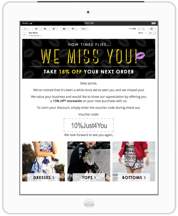 Email offers inactive customers can't resist