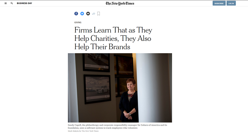 New York Times wrote about helping the society